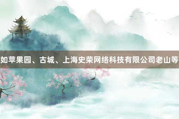 如苹果园、古城、上海史荣网络科技有限公司老山等